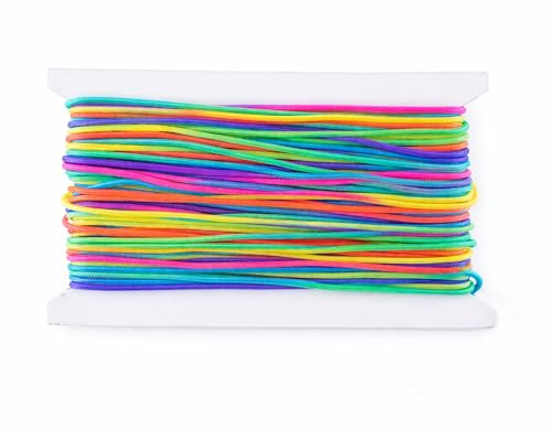 Trimming Shop Nylon Cord 1.2mm x 10 Metres for Jewelry Making, Rainbow | Strong Braided Nylon Thread for Bracelet String, Beading, Chinese Knotting, Macramé, Drawstring & DIY Craft Projects