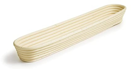 Ibili, Molde banneton para pan, Bagette. Fermentar, Mantener la forma, Hidratar masas. Fabricado en ratán. 44x10 CM