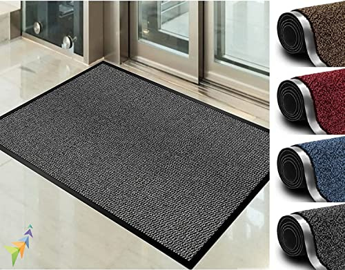 Heavy Duty Dirt Trapper Barrier Mat, Non-Slip PVC, Anthracite, 80x120cm