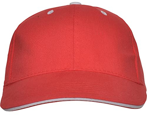 KINKIES Kindermütze aus 100% Baumwolle, Baseballmütze für Mädchen und Jungen, mit Belüftungslöchern und Klettverschluss, rot, Einheitsgröße