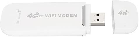 Portable 4G LTE Mobile Hotspot, Network WiFi Router Travel, Up to 10 WiFi Users, with Standard SIM Card Slot, WiFi Modem for Desktop PC Laptop, White