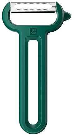 Linoroso Pelapatate Professionale Seghettato di Tipo Y con Punta per Pela Patate e Verdura Frutta, Affilato e Liscio, Impugnatura Confortevole - Verde