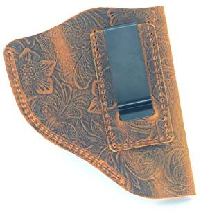 JJNUSA Leather IWB Holster, Fits Most J Frame Revolvers - Ruger SP101 LCR/Smith and Wesson Bodyguard/Taurus 50 85 / Charter Arms & Most .38 Special Type Holsters Guns