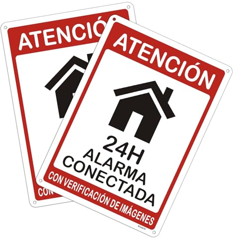 2 piezas señales de Seguridad señal de Advertencia Señalización de vigilancia de Aluminio 20x30 cm, La propiedad está vigilada