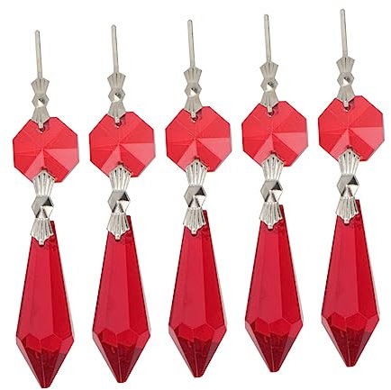 Warmhm Rot Glasanhänger Für Kronleuchter Kristall Anhänger Facettenanhänger Aus Glas Perlen Für Vorhang Deckenleuchte Und DIY Projekte
