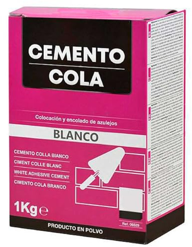 ACAN Tradineur - Cemento cola en polvo, colocación, encolado y fijación de azulejos, superficies horizontales y verticales, interior y exterior, fabricado en España (Blanco, 1 kg)