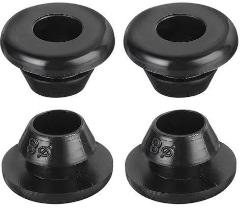 QUARKZMAN Pasacables de Goma Anillo de Ojal 8x6mm (MD*ID) Negro 10pcs | Tapones Goma Arandelas para Proteger Alambre, Enchufe Cortafuegos, Protección de Cables