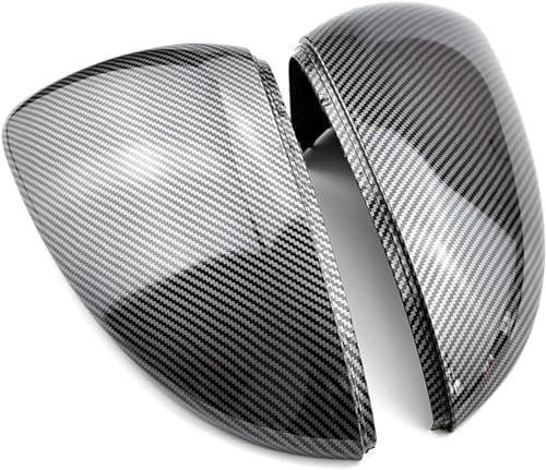 Auto Spiegelkappen für Golf MK7 Golf 7 GTI TSI 2014 2015 2016 17 2018 Seitenspiegel Abdeckung Rückspiegel Abdeckkappe Ersetzen Sie die Tuning Zubehör, 1 Pair Carbon Fiber