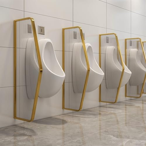 DMMFTERL Urinal-Trennwand aus gehärtetem Glas, zur Wandmontage, Edelstahl, Urinal-Sichtschutz für Herren, Urinal-Schirm, Sichtschutzwände, Urinal-Trennwand für Hotelbadezimmer, für den Eins