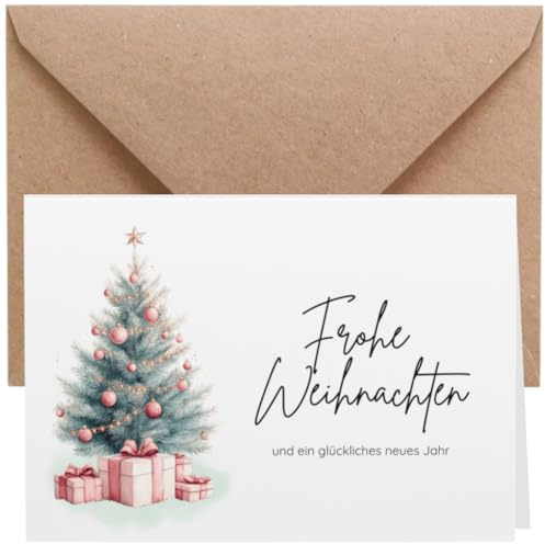 ZETTMANN® NEU: 20er Premium Weihnachtskarten mit Umschlag Set - 10 Weihnachtskarten und 10 Umschläge - Klappkarten zu Weihnachten (Weihnachtsbaum)