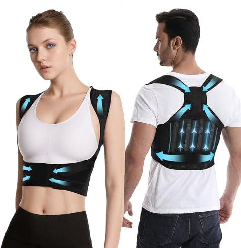 elestyle Rücken Geradehalter, Haltungskorrektur Damen und Herren, Back Posture Corrector Haltung Korrektur Gurt Atmungsaktive Rückengurt Schulter (M)