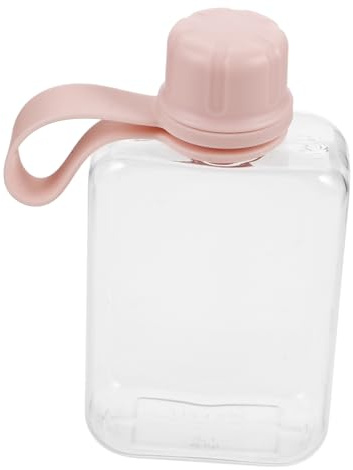 KOMBIUDA Bottiglia d Acqua Piatta Rosa da 240ml in Plastica Resistente, Portatile di Perdite, per Sport, Palestra e Attività all Aperto