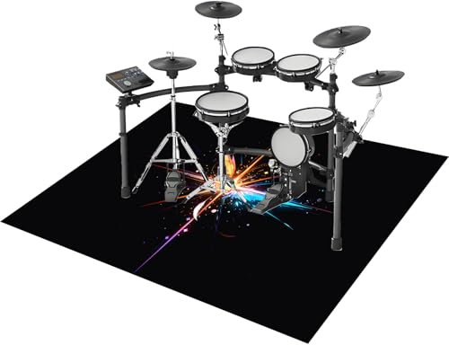 Schlagzeugteppich Akustik Teppich Schallschutzmatte Professionelle Drum Teppich Schallschutz Musikinstrumente Bodenmatte rutschfest Trommelteppich für Bass Drum Snare andere Instrumente 200 x 180 cm