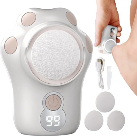 Racloir électrique pour callosités et peaux mortes | 3 vitesses réglables pour soins de la peau craquelée avec têtes interchangeables pour l'entretien des pédicures spa