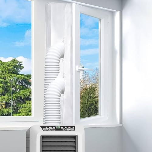 400cm Fensterabdichtung Klimaanlage, Fensterabdichtung für Mobile Klimageräte, Abdichtung Fenster Klimaanlage, Wasserdicht Hot Air Stop zum Anbringen an Fenster, für Flügelfenster, Dachfenster
