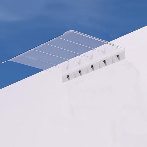 Auvent Transparent Invisible Pour Portes Et Fenêtres, Marquise De Véranda À Protection Solaire En Polycarbonate, Marquise Solaire Abri Banne Incurvé, Pour Balcon, Fenêtre, Terrasse(L50xW40cm/L19.7xW15