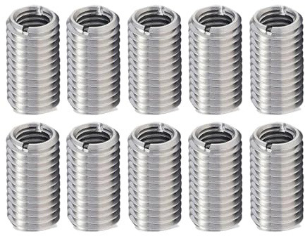 10 Stück Gewindeeinsatz,15mm M8 auf M6 Edelstahl Reduziermutter Gewindehülse,Gewindehülsen,Gewindeadapter Set,Innengewinde Gewinde Gewindemuttern Umbausatz Reparaturwerkzeug Befestigungselemente