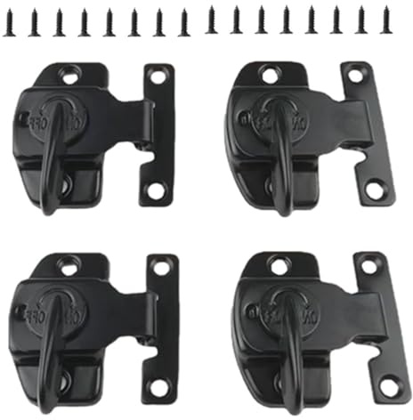 Negro metal mesa de comedor Cerraduras, CAASFOOY de mesa con tornillos 4 PCS cerradura de mesa de comedor hebilla de mesa cerraduras cierres mesa conectores hoja accesorios hardware