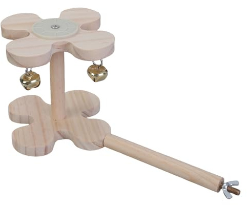 Avejjbaey Accessoires De Cage À Oiseaux Jouet De Perche pour Perroquet Perruches Calopsittes avec Cloches Rotatives Interactives À 360 Degrés Et Sonorité Agréable Jouet d'exercice pour Perruches