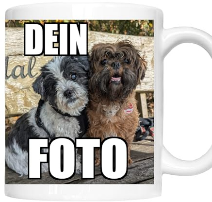 Personalisierte Tasse mit Foto – Individuelle Kaffeetasse mit Wunschbild & Text – Geschenkidee für Familie & Freunde (Weiß)