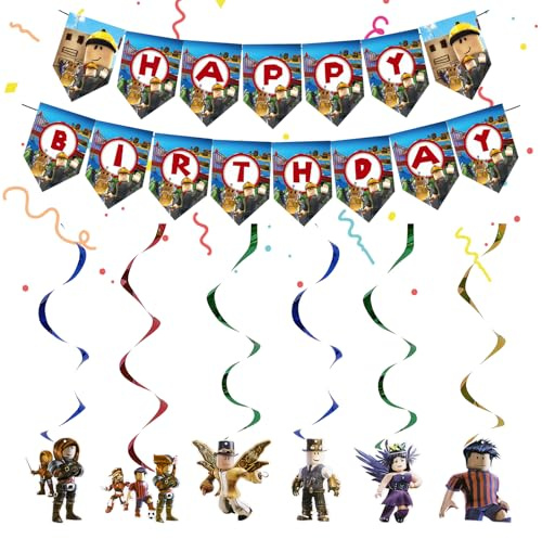 Birthday Decorations Banner, Happy Birthday Banner Party Decorations Bunting Garland and Hanging Decor for Kids Theme Party Supplies Decoration