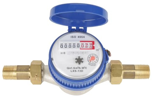 Generic Water Meter, Plant Water Meter with Fittings 15mm 1/2 Inch Cold for Garden Home Usage