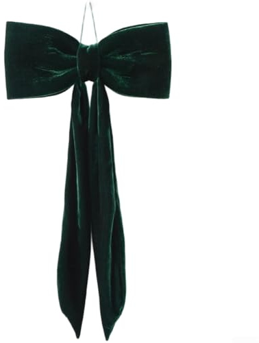 BildeeMait Red Christmas Bows Outdoor Decorations, Large Christmas Tree Bow, Velvet Wreath Bow for Xmas Home Front Door Decor(30cm Green)