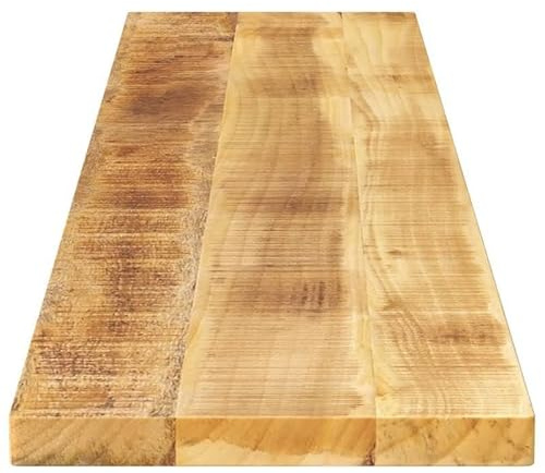 Eleganz Tablero de mesa de madera maciza de mango rugosa 180 x 30 x 2,5 cm, rectangular, acabado natural para decoración rústica y moderna