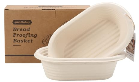 2-Pack 10 Oval Pulp Banneton Proofing Baskets with Liners for Sourdough