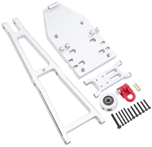 VVHKMSIL Kit de Brazo de grúa de Remolque de Rescate, cabrestante de Aluminio, 1/10, Compatible con 1.9UTB Trail Buggy(Silver)