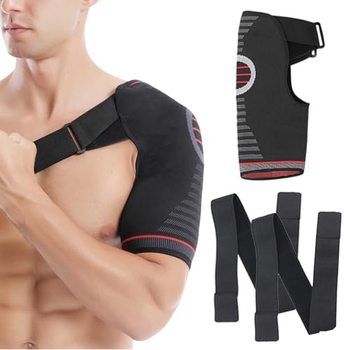 hommova Adjustable Rotator Cuff Shoulder Support for Men, Elasticity Shoulder Brace for Compression Fixed (L/XL)
