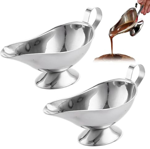 Salsera de 2 uds, vertedor de de acero inoxidable de 200ml con boquilla y taza de con asa para restaurante de Hotel en casa