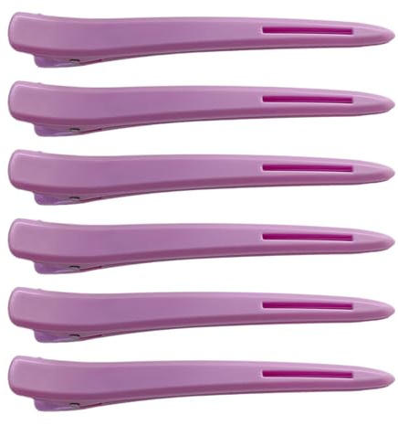 Clip de pico d – Juego de 6 pinzas de colores para peinar, portátil, para mujeres y niñas, sección de mechones, uso en salón o en casa, gestión de