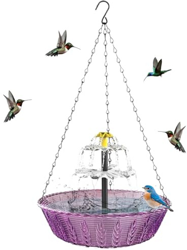 Genérico Fuente Solar para Baño de Aves - Decoración de Patio | Fuente para Colibríes | para Jardín Patio Trasero Pajareros Jardineros Hogar Parque Escuela Balcón Terraza