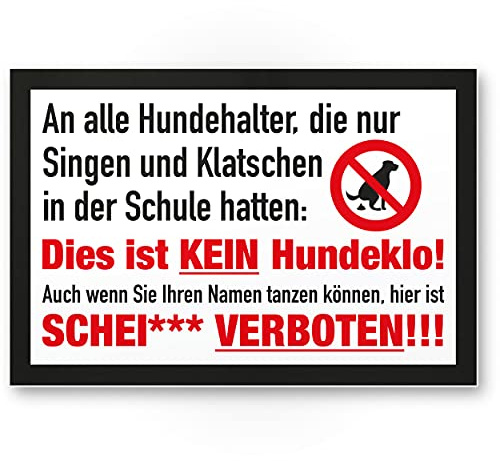 Komma Security Kein Hundeklo Schild lustig (Singen Klatschen) Schild Hunde kacken verboten - Verbotsschild Hundeverbotsschild Verbot Hundeklo Hundekot Hundehaufen Hundekacke