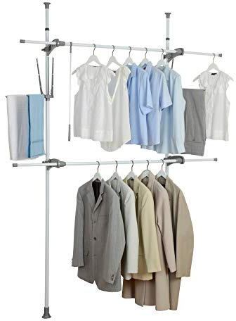 WENKO Teleskop-System Herkules Flex, verstellbares Ordnungssystem, Garderoben-System