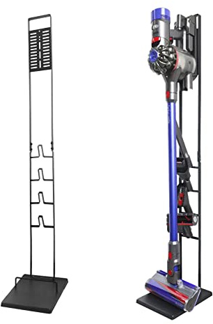DingGreat (Heavier version Cordless Vacuum Cleaner Stand Stable Metal Storage Bracket Floor Stand Holder for Dyson Handheld V15 V6 V7 V8 V10 V11 DC58 DC59 DC62 DC74 - No Drilling the Wall (Black)