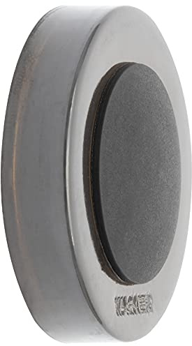 WAGNER Design-Wand-Türstopper SCREW OR GLUE/Schrauben oder Kleben - Durchmesser Ø 40 x 10 mm, hochwertiger Kunststoff, Transparent Smoky, Puffer thermoplastischer Kautschuk, Designpreis - 15514311