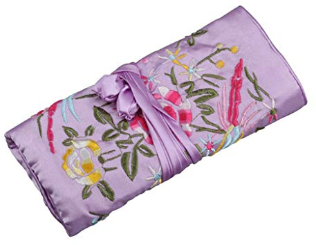 Gjyia Orientalische Seiden-Schmuckrolle, Schmuckbeutel, Organizer, Reise-Aufbewahrungsbox