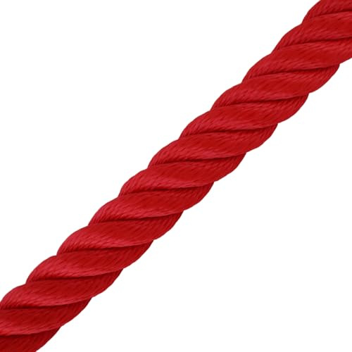 Handlaufseil/Absperrseile - 30mm -Soft Touch - 4fach geschlagen Farbe: rot - 8 Meter