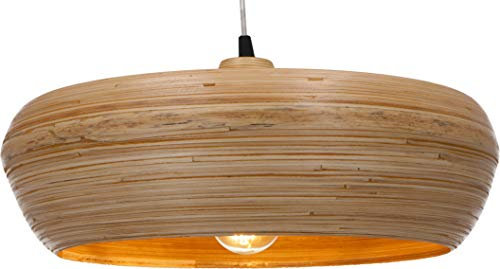 GURU SHOP Design Deckenlampe/Deckenleuchte, in Bali Handgemacht aus Bambus - Modell Bambusa 2 / 40cm, 15x40x40 cm
