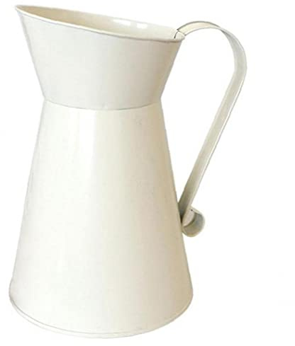 TOSSPER Crème Vase Fer Seau Vintage Vase Pichet Grand Jug pour Soirée De Mariage Décoration D'intérieur