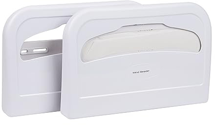 Mind Reader Toilet Cover Dispenser, Disposable Paper Seat Protectors, Wall-Mounted Ballot Box, Hanging Storage for Latrine, Sanitary Potty Sheets, Heavy Duty Acrylic, Set of 2, White