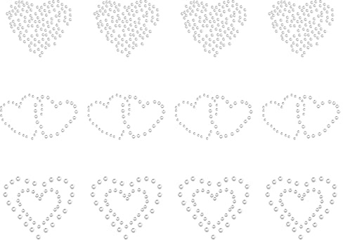 FINGERINSPIRE 12 Stück Bling Heart Hotfix Strasssteine Glitzer Herz Aufbügeln 3 Stile Herz Strass Aufbügeln Transfers für DIY Jeans Jacke Handtasche Valentinstag Dekoration