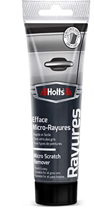 Holts Efface Micro-Rayures Gris – Tous Types de Peintures – Supprime Éraflures Légères, sans Silicone, Cire ou Solvant – Prépare au Lustrage – Tube 100ml