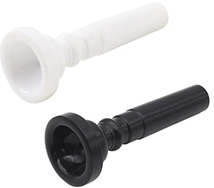 HEALLILY 2Er Set Trompeten Mundstücke Aus Kunststoff Weiß Und Schwarz Für Blasinstrumente Zubehör 2.76 Zoll Länge Für Jugendliches Spiel