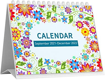 QINGGANGLING999 Bürokalender Kalender 2021 SEP-2022 DEC Stand up Flip Tischplatte Kalender Einfache Desktop Kalender Zeitplan Tischplaner Kalender 2022 Tischkalender Wochenplaner