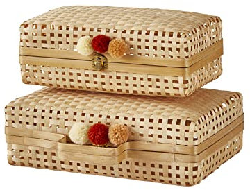 VERTBAUDET Set mit 2 Koffern aus Bambus, Beige, TU