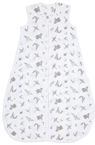 aden + anais Leichter Bio-Baumwoll-Musselin-Schlafsack 1,0 TOG map The Stars-Sky Animals (18-36 Monate), (AA1298)