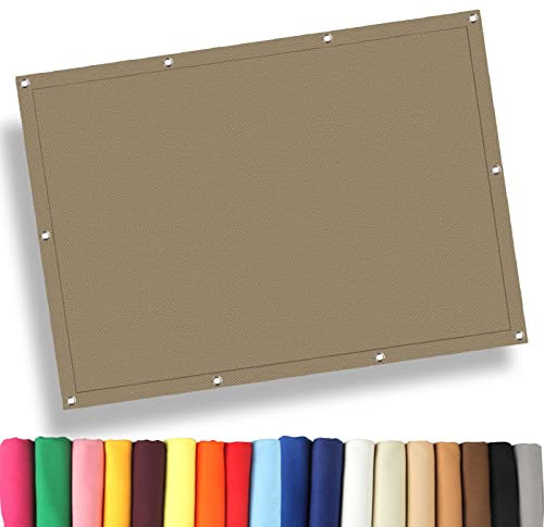 Voile D'ombrage Rectangulaire 4.5 x 5.5 m Auvent D'ombre, Auvent D'auvent, Filet Dombrage Rectangle 100% Ombrage UV Protection pour Patio Terrasse Extérieur, Sable, Kaki